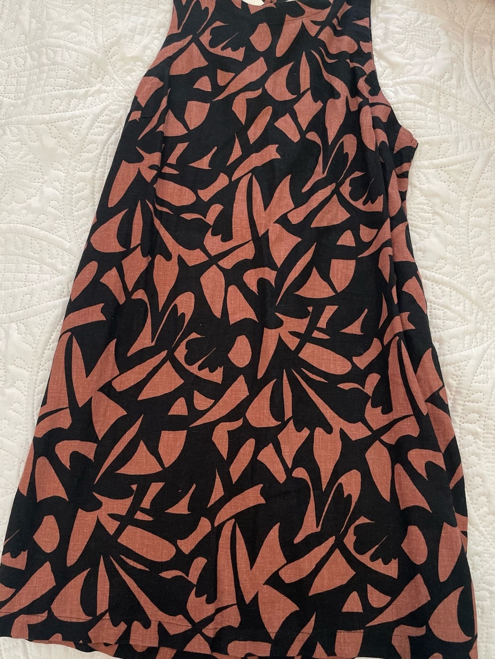a new day Black and Rust Abstract Sleeveless Dress